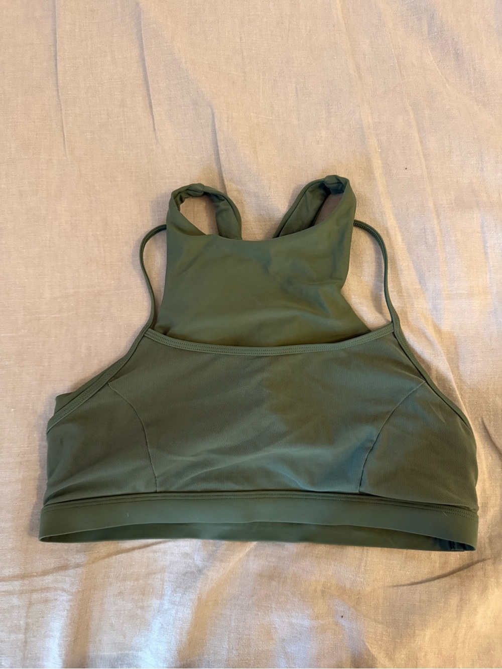 Body Glove High-Neck Sports Bra in Olive Green